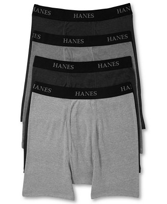 Hanes Men's Boxer Briefs 4-Pack + 1 Extra Bonus Pair & Reviews - Underwear  & Socks - Men - Macy's