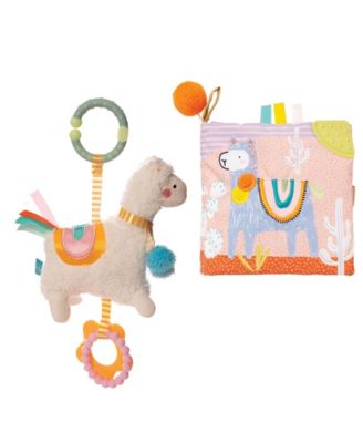 Manhattan Toy Company Llama Travel Toy with Teether and Llama Soft Activity Book Set
