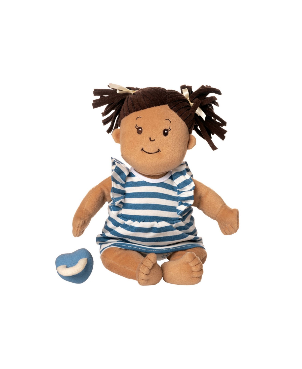 Shop Redbox Manhattan Toy Company Baby Stella Beige With Brown Hair 15" Soft Toy First Baby Doll In Multi