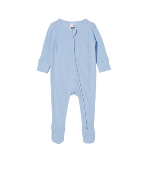 Baby Boys Organic Newborn Zip Through Coverall
