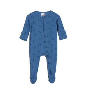 Baby Boys Organic Newborn Zip Through Coverall