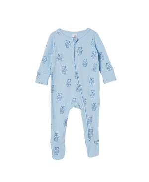 Baby Boys Organic Newborn Zip Through Coverall