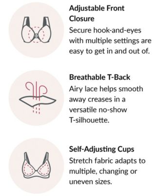 Women's Full Figure Plus Size Complete Comfort Wirefree Cotton T-Back Bra 1908