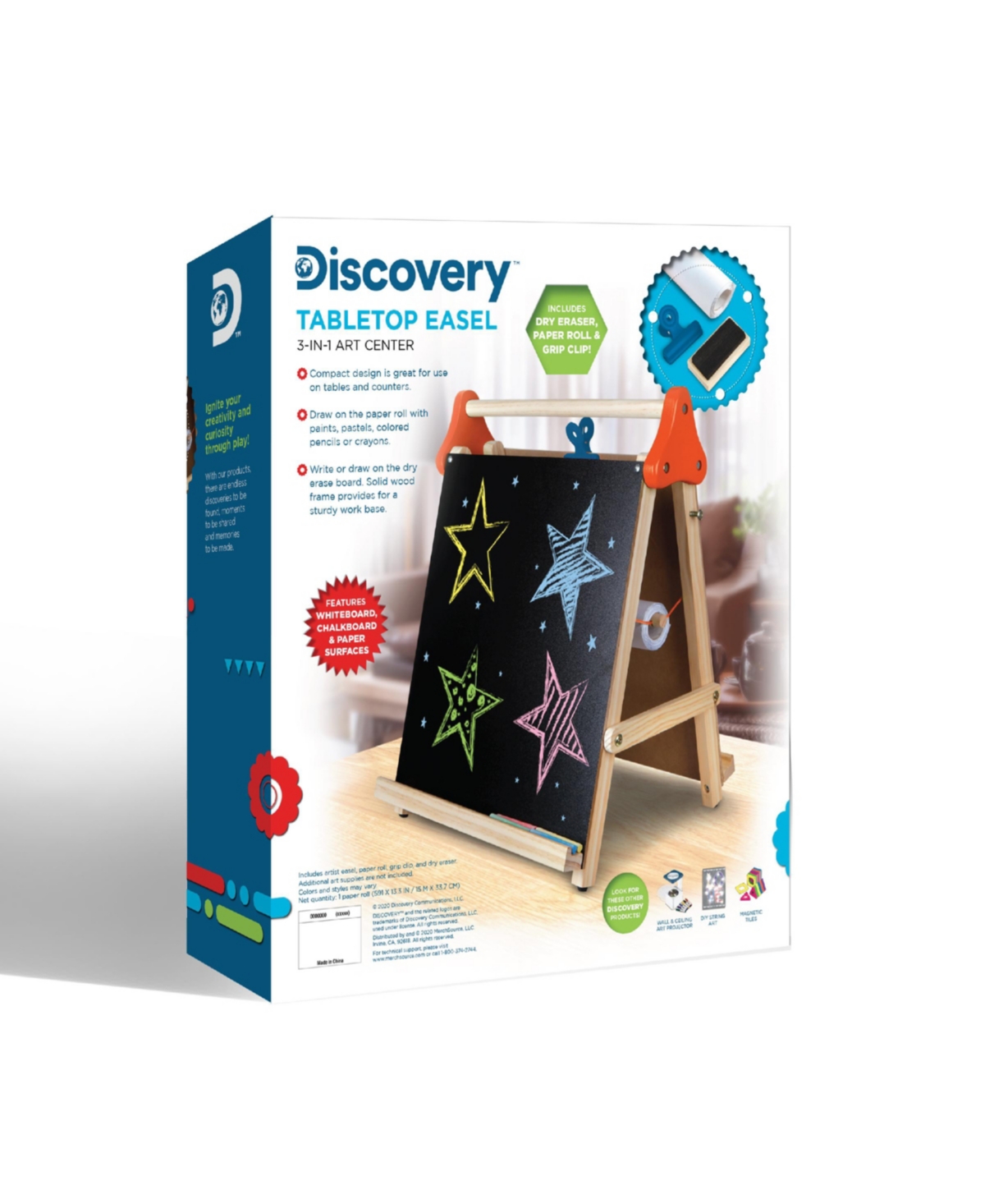 Discovery Stem Tabletop Easel In Tan,orange,blue