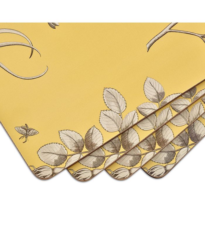 Pimpernel Etchings & Roses Yellow by Sanderson Placemats, Set of 4 Macy's