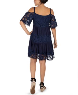 Robbie Bee Cold-Shoulder Lace Dress & Reviews - Dresses - Women - Macy's