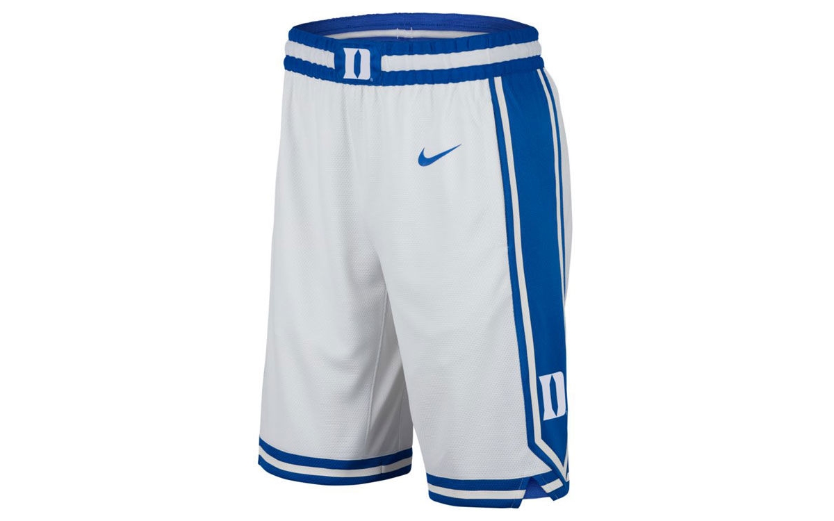 Shop Nike Duke Blue Devils Men's Replica Basketball Home Shorts In White,royalblue