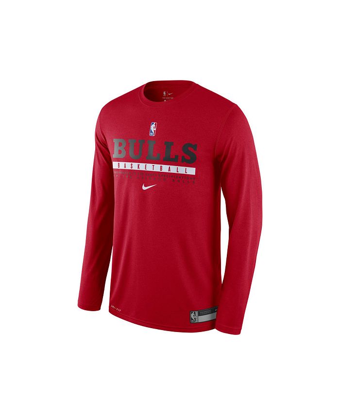 Nike Men's Chicago Bulls Team Practice Long Sleeve T-Shirt - Macy's
