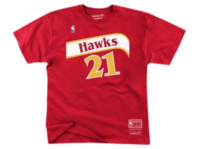 Mitchell & Ness - Men's Atlanta Hawks Hardwood Print Player T-Shirt - Dominique Wilkins