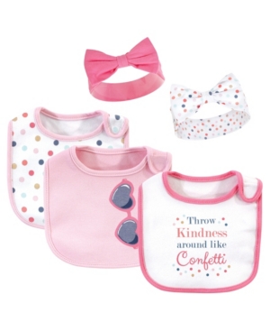 Little Treasure Baby Boys and Girls Cotton Bib and Headband Set