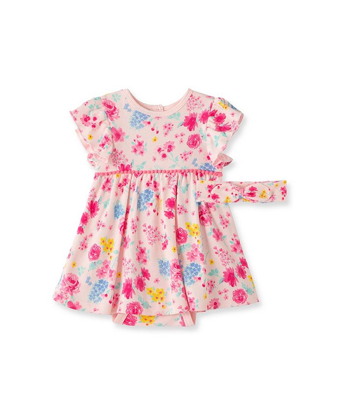 Little Me Baby Girls Floral Bodysuit Dress Set, 2 Piece - Macy's