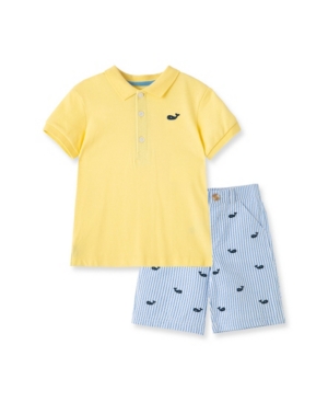 Little Me Baby Boys Whale Polo Shirt and Shorts Set 2 Piece