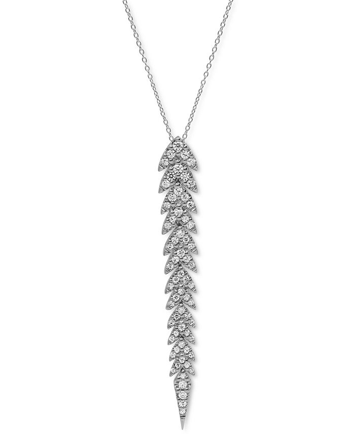 Macy's - Diamond 18" Pendant Necklace (3/4 ct. t.w.) in 14k White Gold