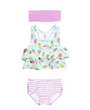 RuffleButts Baby Girls Ruffled Bikini Swim Headband Set