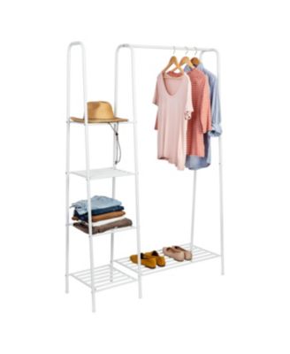 Honey Can Do - Matte White Metal Freestanding Open Closet Wardrobe