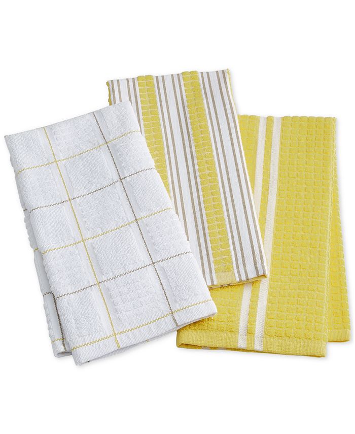 Martha Stewart Collection Yellow Kitchen Towels, Set of 3, Created for  Macy's - Macy's