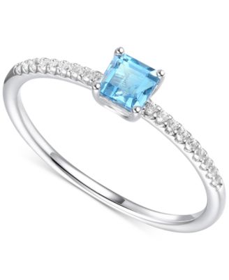 Macy's - Amethyst (3/8 ct. t.w.) & Diamond (1/20 ct. t.w.) Ring in Sterling Silver (Also in Citrine & Blue Topaz)