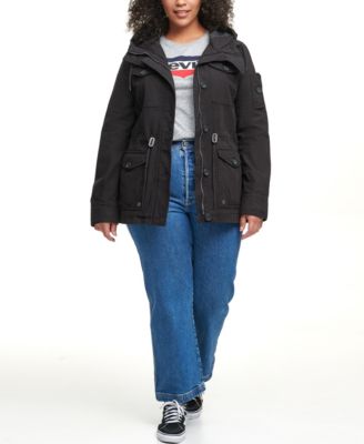 Trendy Plus Size  Cotton Hood Utility Jacket