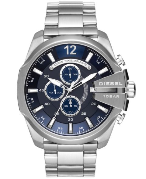 Мужские часы Diesel Mega Chief Chronograph Stainless Steel Bracelet Watch 51mm