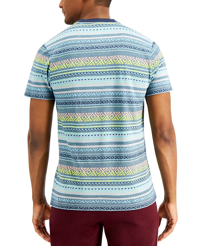 Sun + Stone Men's YarnDyed GeoStripe Henley, Created for Macy's Macy's