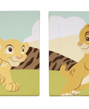 Disney Lion King 2 Piece Canvas Wall Art With Simba And Nala, 10" X 10" Bedding In Multi