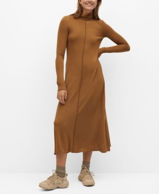 mango turtle neck knit dress Knitted turtleneck dress