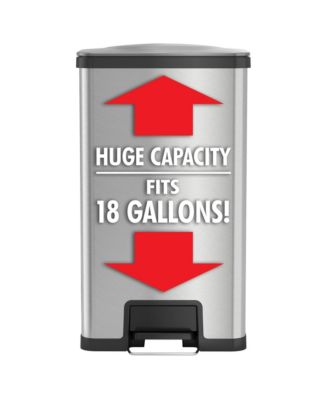 18 Gallon / 68 Liter AirStep Stainless Steel Kitchen Trash Can with Odor Filter