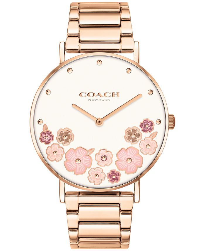 COACH - Women's Perry Rose Gold-Tone Bracelet Tea Rose Watch 36mm
