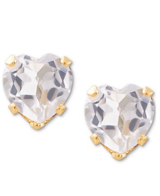 2-Pc. Set Blue Topaz Heart Pendant Necklace & Matching Stud Earrings (2-3/4 ct. t.w.) in 10k Gold (Also in Citrine & Peridot)