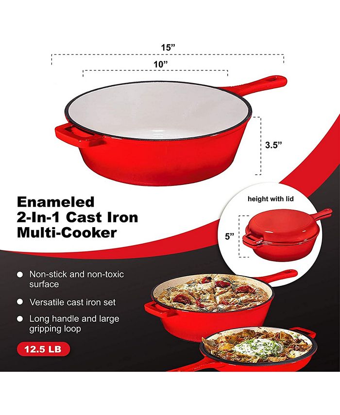 Bruntmor Enameled 2In1 Cast Iron MultiCooker Macy's