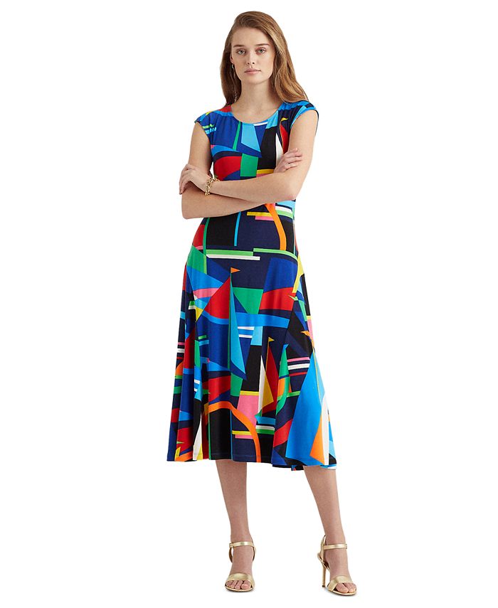 Lauren Ralph Lauren Geometric Print Midi Dress & Reviews - Dresses 