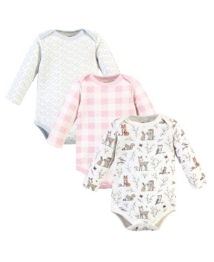 Hudson Baby Boys and Girls Quilted Long Sleeve Cotton Bodysuits Pack of 3