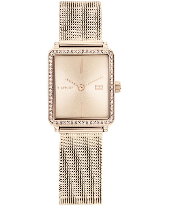 Tommy Hilfiger Women's Carnation Gold-Tone Mesh Bracelet Watch 21mm ...