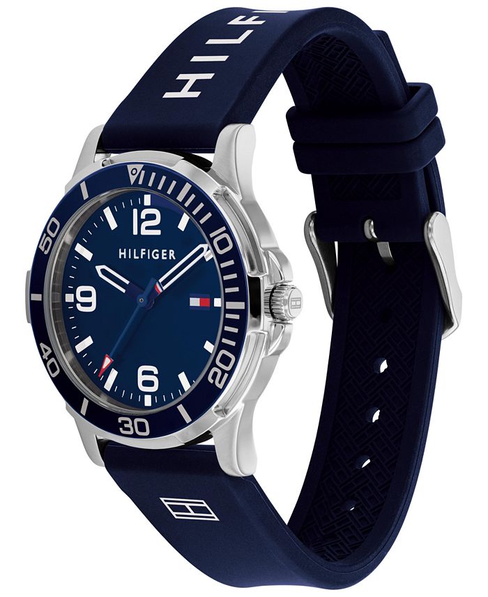 Tommy Hilfiger Kid's Blue Silicone Strap Watch 34mm - Macy's