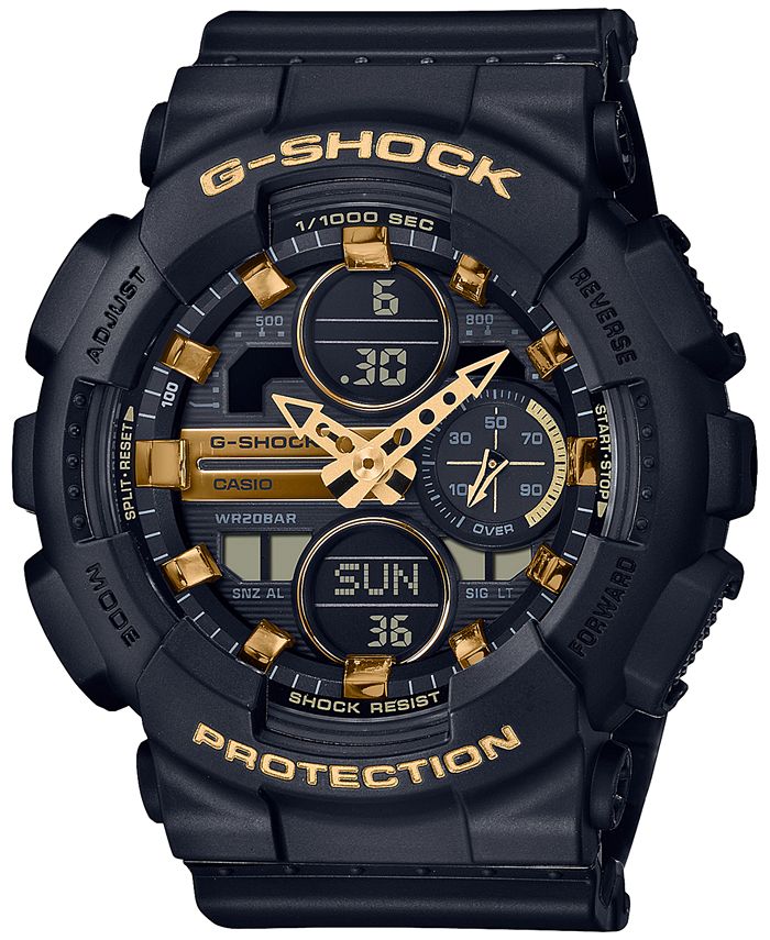 G Shock Women s Black and Gold Tone Analog Digital Resin Strap
