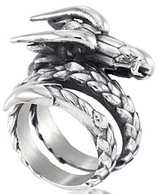 Men's Dragon Coil Ring in Stainless Steel