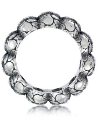 Men's Multi Skull Ring in Oxidized Stainless Steel