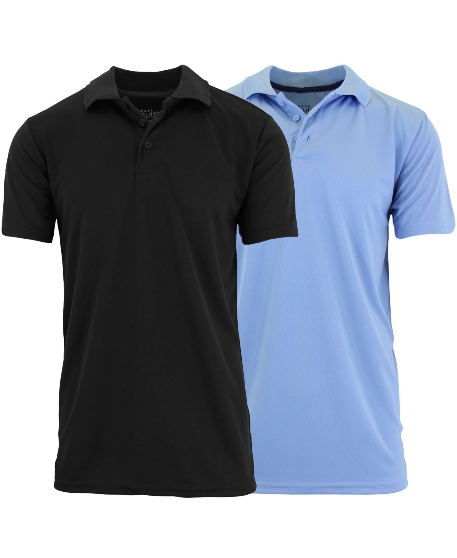 Men's Tag less Dry-Fit Moisture-Wicking Polo Shirt, Pack of 2