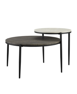Round Tiered Two-Tone Coffee Table