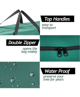 9 ft Christmas Tree Storage Bag - Waterproof, Heavy-Duty 600D Oxford Christmas Tree Bag - Reinforced Handles, Dual Zipper, Label & Side Pocket - Protection From Dust, Water - Green, 50x15x20 
