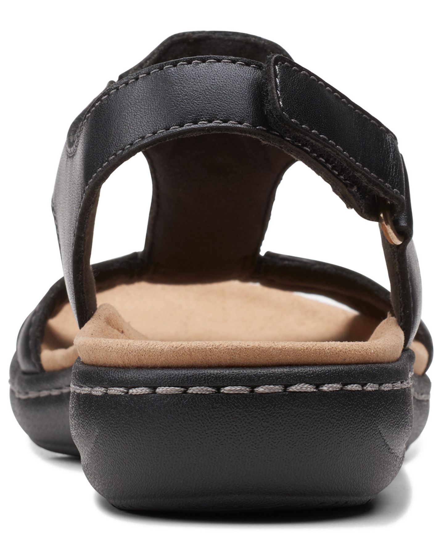 Женские сандалии Clarks Laurieann Kay T-strap Slingback, цвет: Чёрный кожаный — фото 3