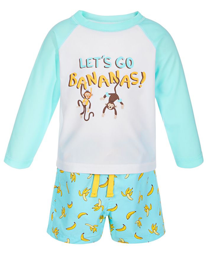First Impressions Baby Boys 2Pc. Monkey Rash Guard Set, Created for
