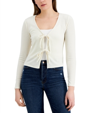 Self Esteem Juniors' Knit Brushed-Rib Double-Tie Cardigan