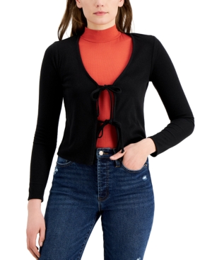 Self Esteem Juniors' Knit Brushed-Rib Double-Tie Cardigan