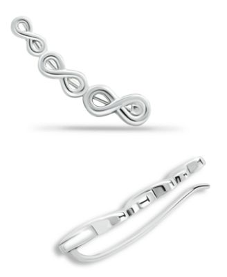 Infinity Ear Crawler Earrings in 18k Gold Over Sterling Silver or Sterling Silver