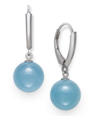 Macy's - Milky Aquamarine Earrings in Sterling Silver