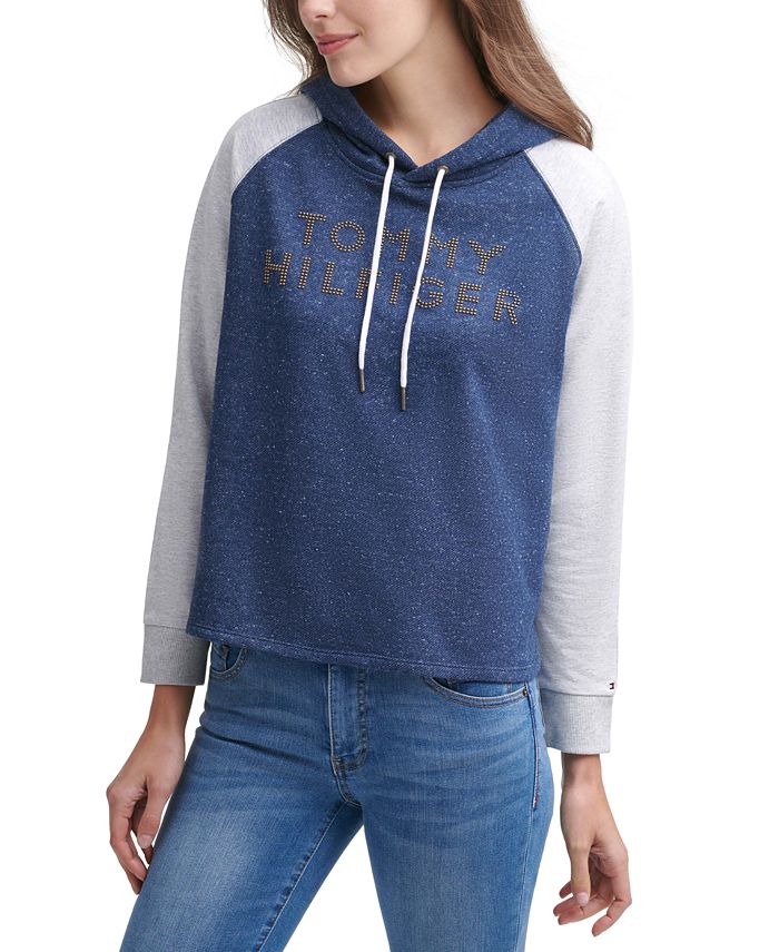 Tommy Hilfiger Studded Logo Pullover Hoodie - Macy's