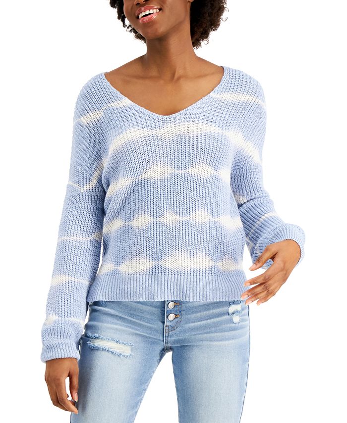 Freshman Juniors Tie Dye V Back Sweater Macy s