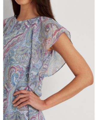 Lauren Ralph Lauren Petite Ruffled Georgette Shift Dress