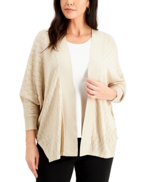 Jm Collection Chevron-Knit Short Cardigan Sweater Created for Macy's